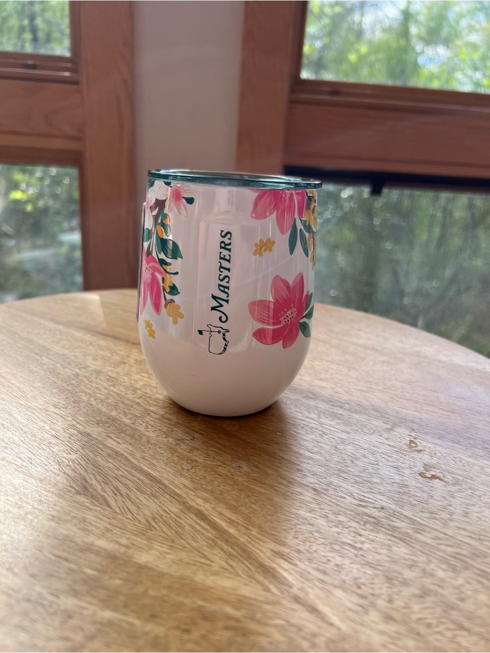 Masters White Wine Tumbler with Pink Floral Accents